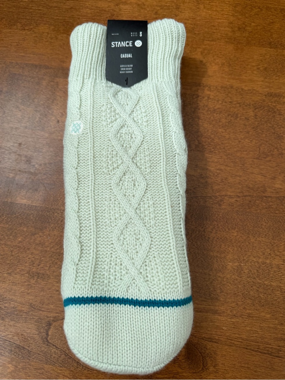 Stance Knit Casual Crew Sock in Off-White